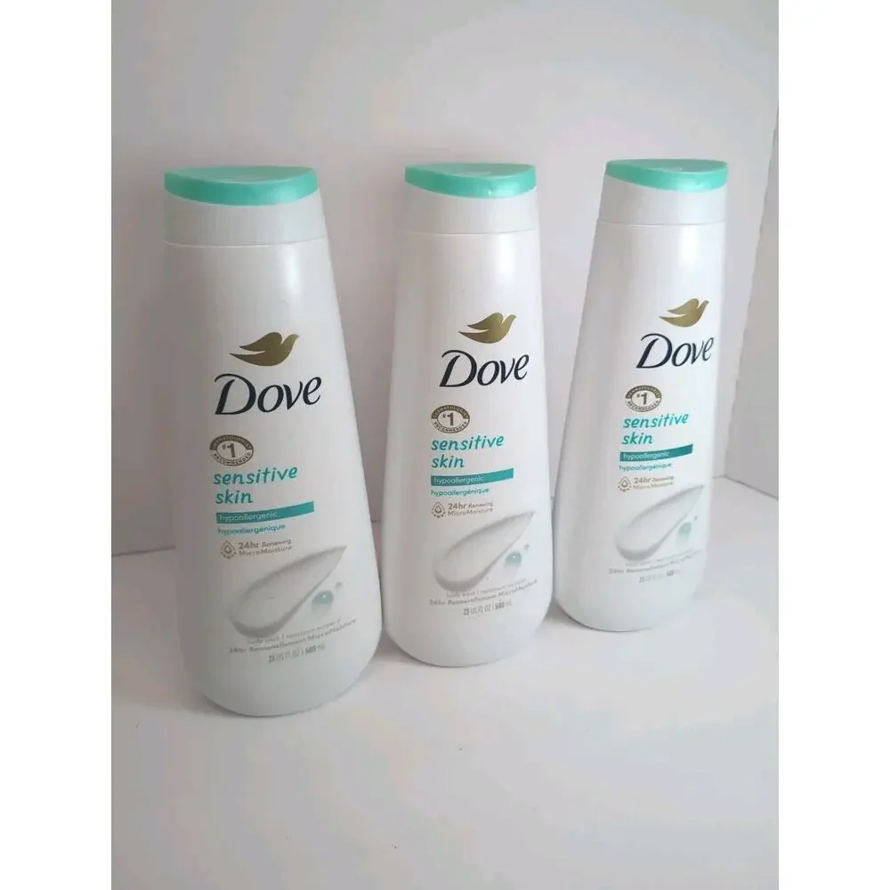 Dove Sensitive Skin Body Wash Hypoallergenic 23 oz each 3 PACK NEW